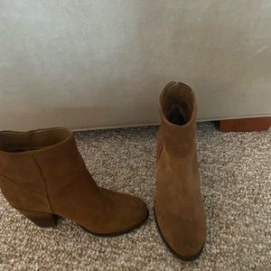 Brown heeled booties